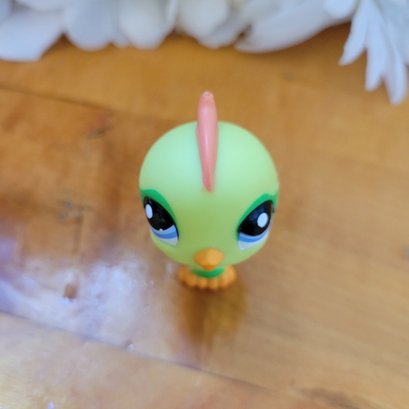 Littlest Pet Shop LPS #1824 Parakeet Bird Green Blue Eyes 2004 - Picture 6 of 12
